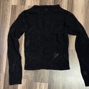 By Together Black Lace Long Sleeve Top